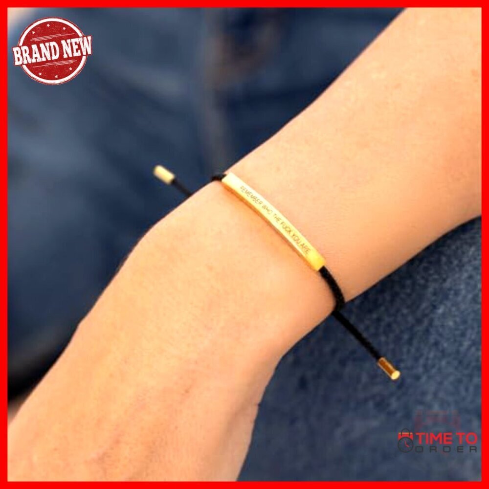 Adjustable Braided Bracelet Minimal Chic Inspirational Stainless Steel Gold - Picture 3 of 6